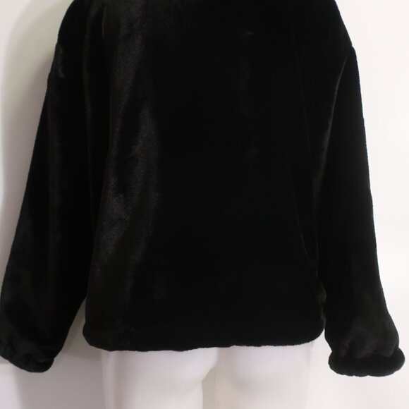Womens Shag Boutique Black Faux Fur Jacket W/Leopard Lining L - Picture 7 of 9